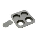 Focus Foodservice Non-Stick Carbon Steel 4-Mold Tartlet Pan