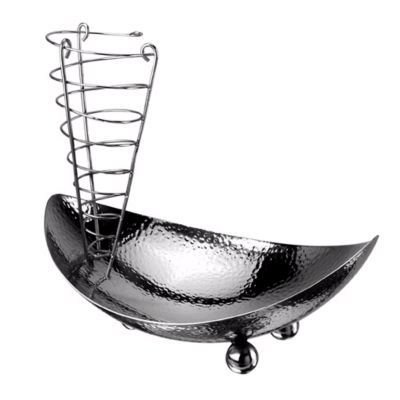 Steelite Worthy, Noble & Kent Hammered S/S Bread Bowl with Rack