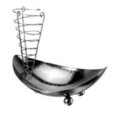 Steelite Worthy, Noble & Kent Hammered S/S Bread Bowl with Rack