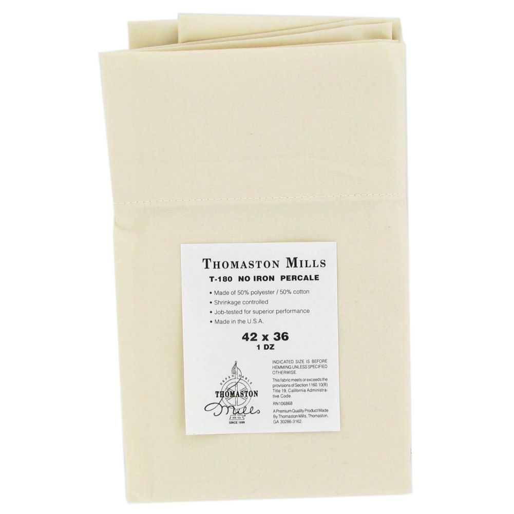 Thomaston Mills Standard Size Pillowcase, Bone, 42x36