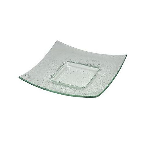 Steelite Creations Clear Glass Square Curved Specialty Plate