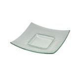 Steelite Creations Clear Glass Square Curved Specialty Plate