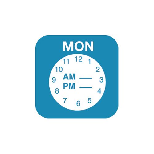 DayMark ReMark&trade; &frac34;" Monday Day Label w/ Clock