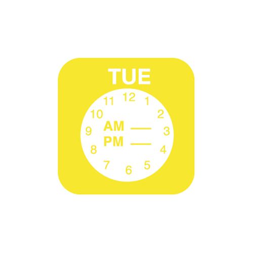 DayMark ReMark&trade; &frac34;" Tuesday Day Label w/ Clock