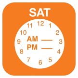 DayMark ReMark&trade; &frac34;" Saturday Day Label w/ Clock