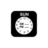 DayMark ReMark&trade; &frac34;" Sunday Day Label w/ Clock