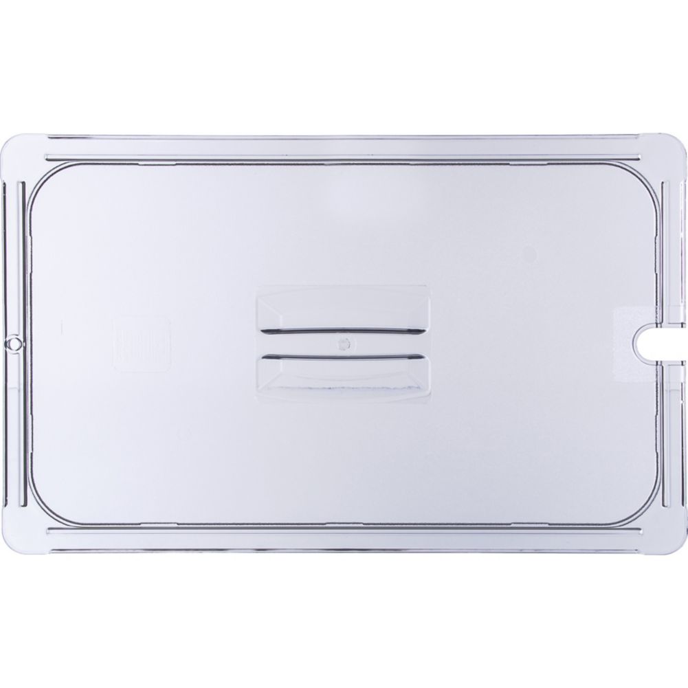 Carlisle Foodservice Universal Clear Full Size Hand. Notched FP Lid