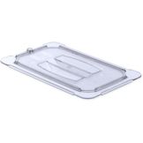 Carlisle&reg; Top Notch&reg; Clear 1/4 Size Handled Food Pan Lid