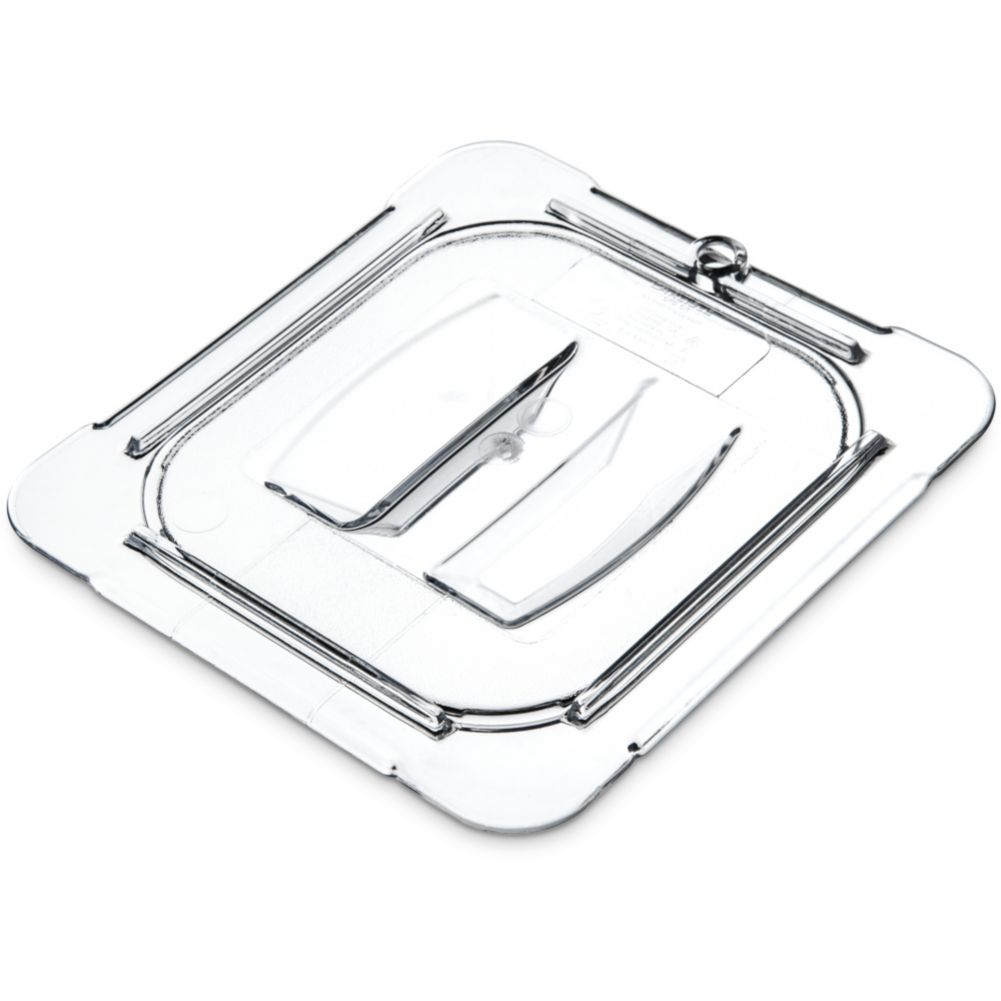 Carlisle&reg; Top Notch&reg; Clear One-Sixth Size Handled Food Pan Lid