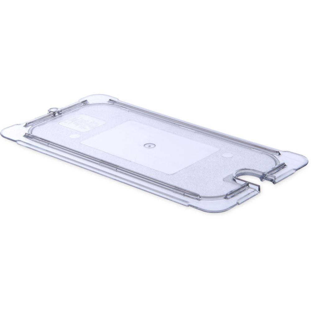 Carlisle Top Notch&reg; Clear Third Size Flat Notched Food Pan Lid