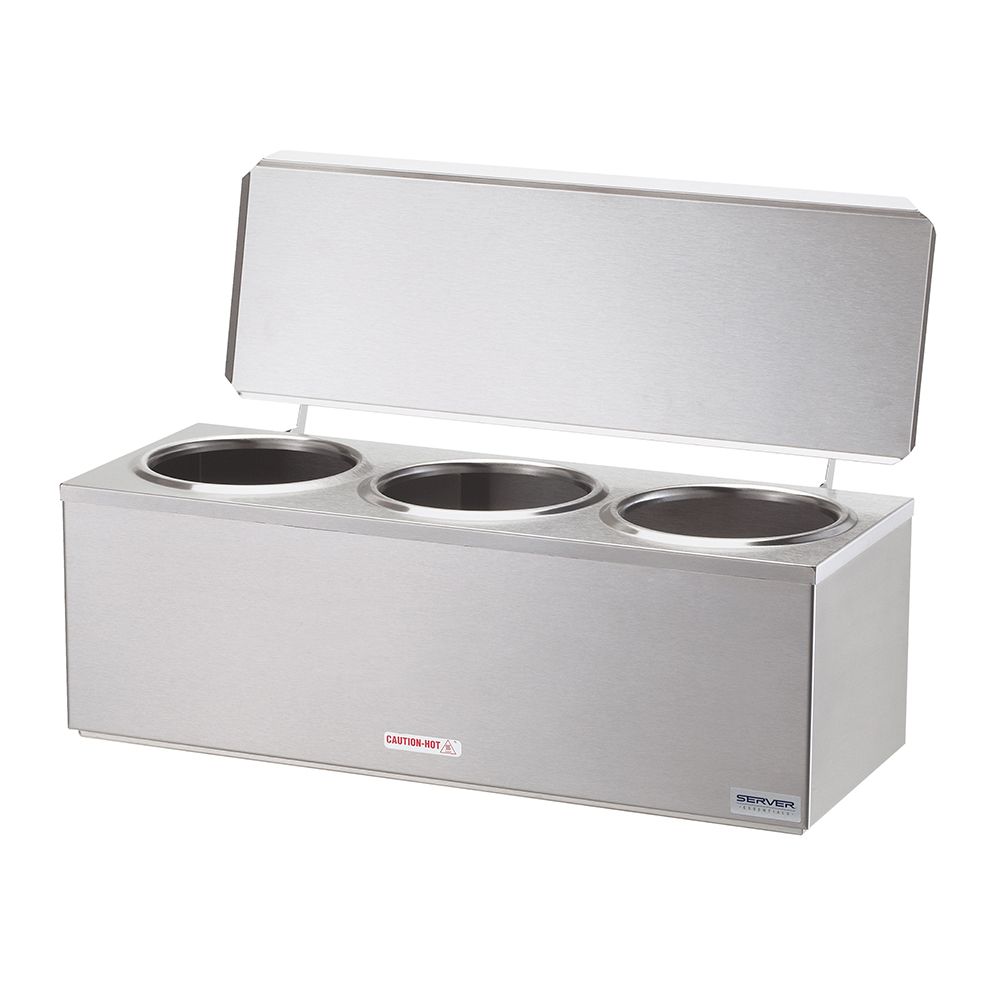 Server S/S Triple Cone Heated Dip Server w/ Hinged Lid, DI-3 92040