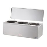 Server S/S Triple Cone Heated Dip Server w/ Hinged Lid, DI-3 92040