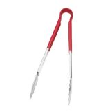 Browne Foodservice S/S 9" Tong with Red PVC Coated Handle