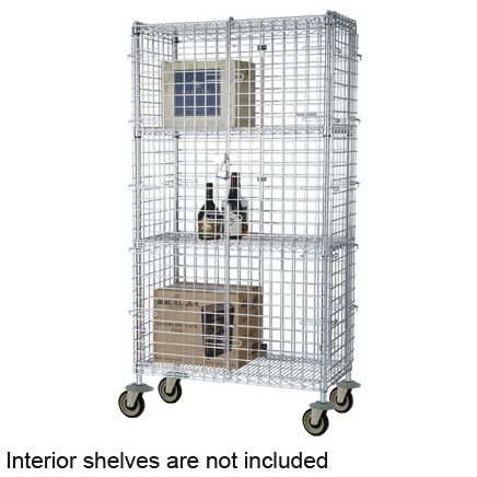 Focus Foodservice Chromate 18 x 36 x 63" Mobile Security Cage Kit