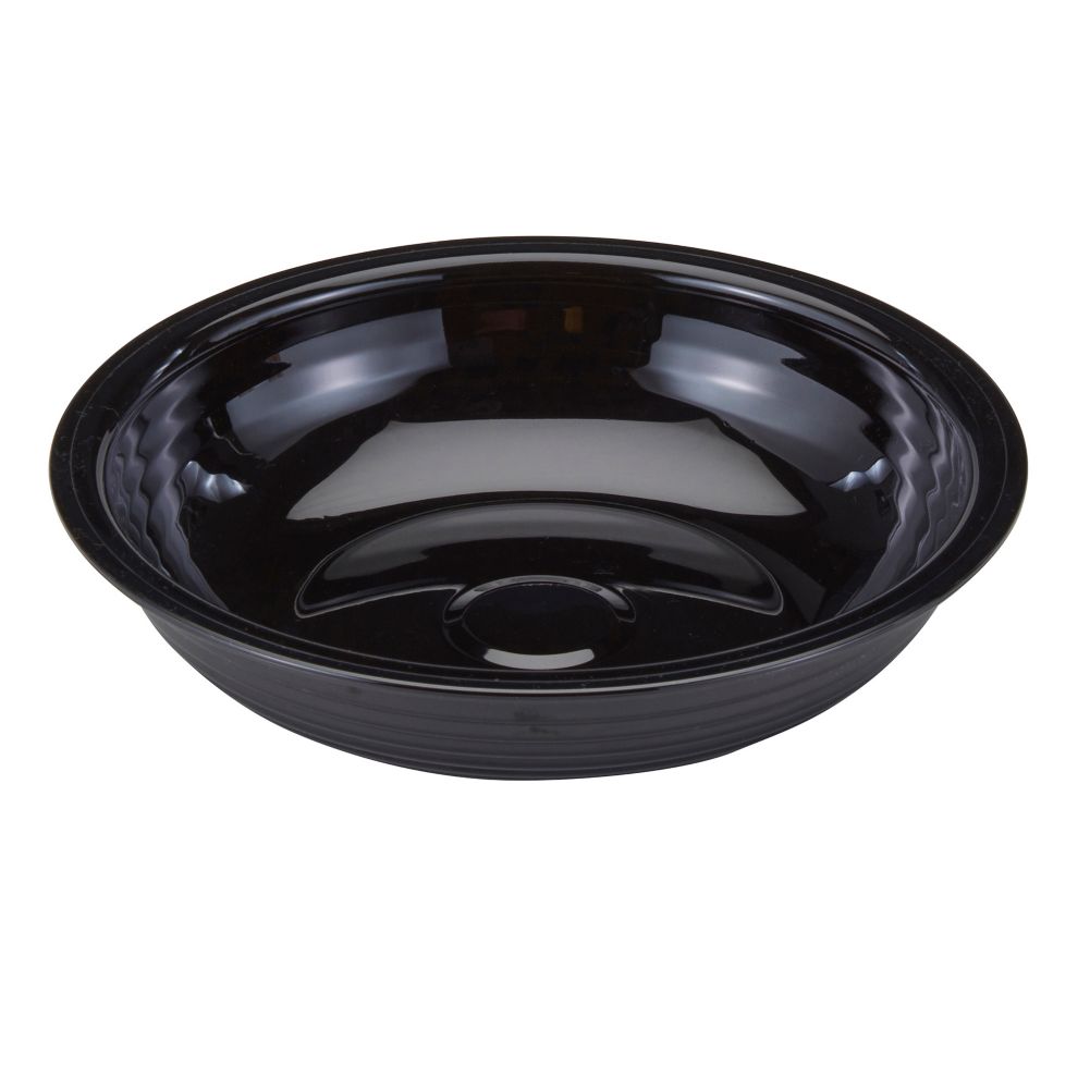 Cambro&reg; Camwear&reg; Black 18.8 Oz. Round Ribbed Bowl