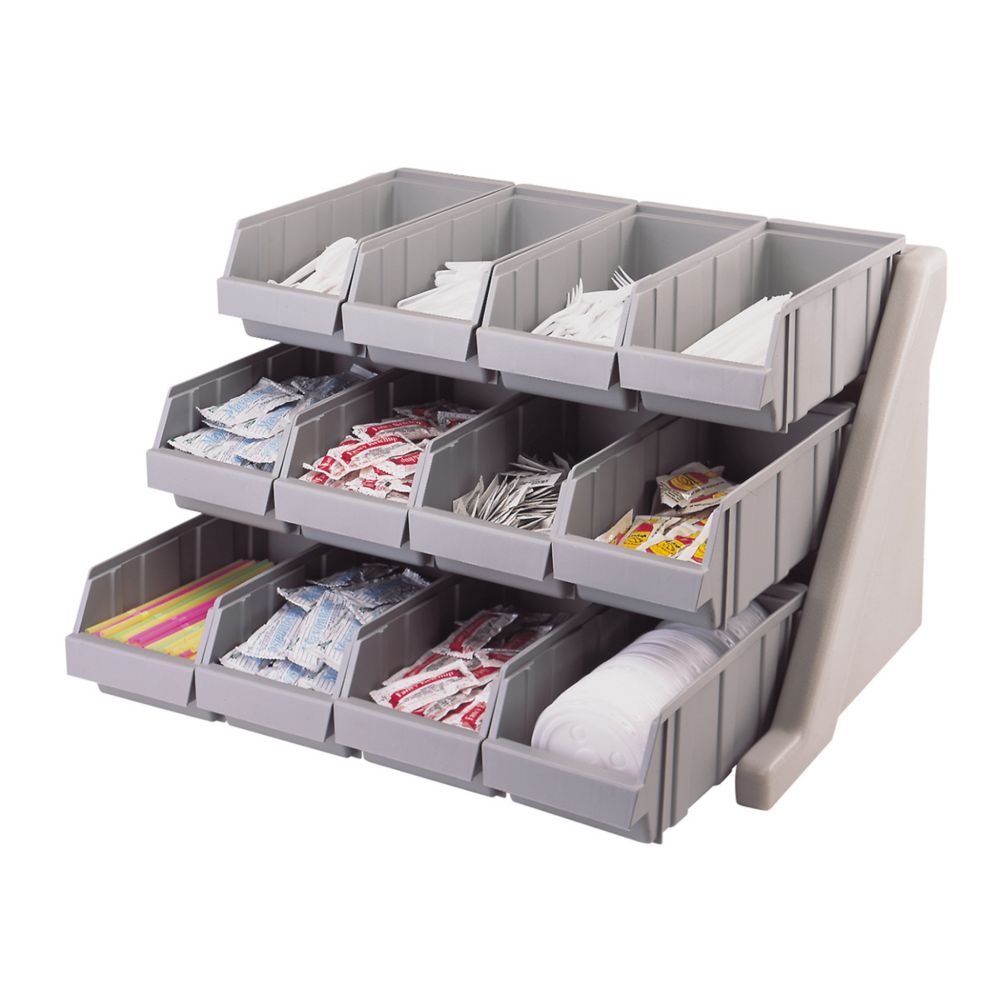 Cambro Versa Speckled Gray 12-Bin Organizer Rack