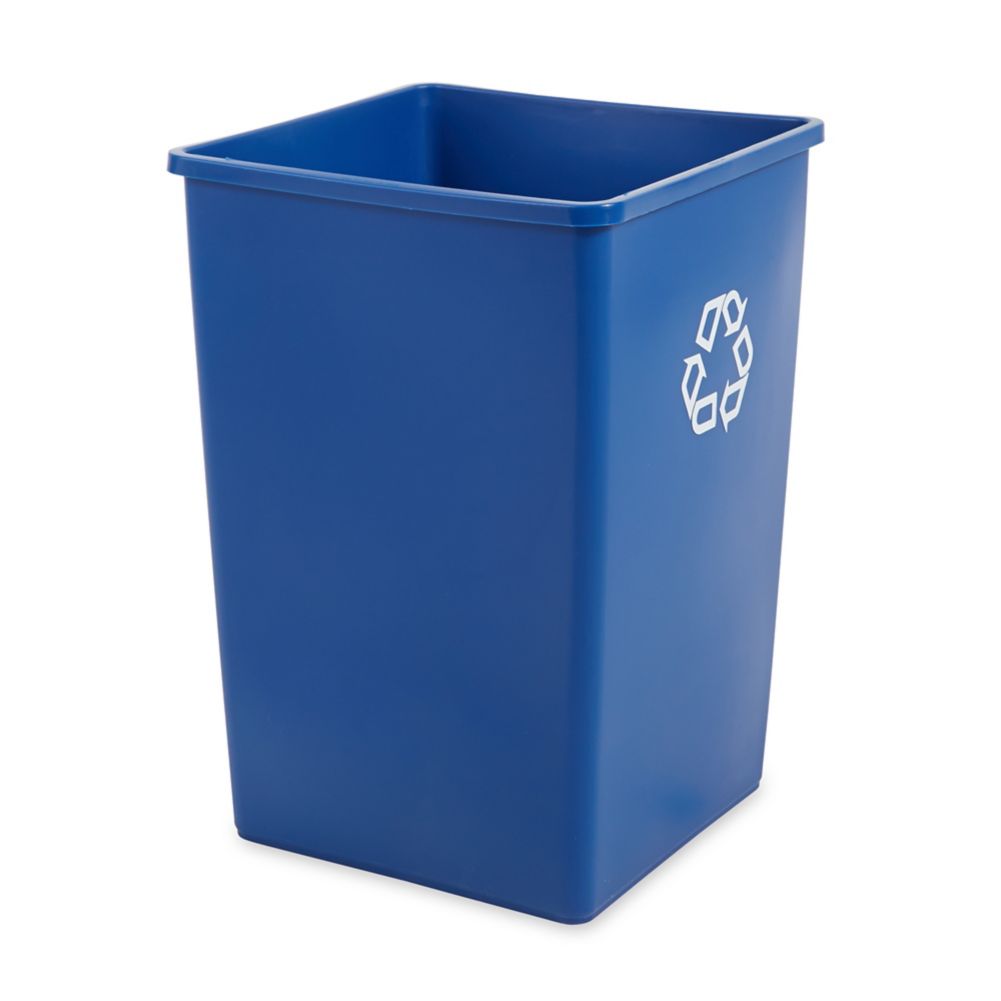 Rubbermaid Square Blue 35 Gal Recycling Container