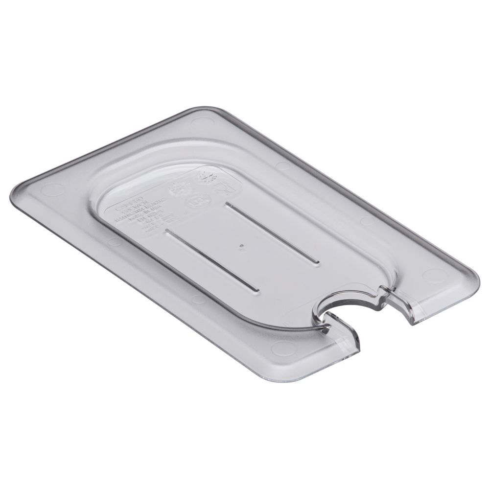 Cambro Clear Camwear&reg; 1/9 Size Notched Flat Food Pan Cover