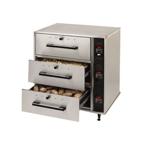 Star&reg; Mfg 3-Drawer Narrow Food Warming Drawer w/ LED Display