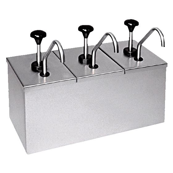 Carlisle S/S Insulated Condiment Dispenser w/ 3 Pumps and Ice Packs