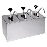 Carlisle S/S Insulated Condiment Dispenser w/ 3 Pumps and Ice Packs