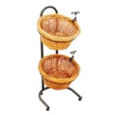 Two Basket Display, Black Powder Frame Basket, 31 x 15 x 16