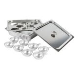 Vollrath Half Size S/S Egg Poacher / Juice Glass Holder Set