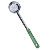 S/S 4 oz Perforated Loon w/ Green Coated Handle