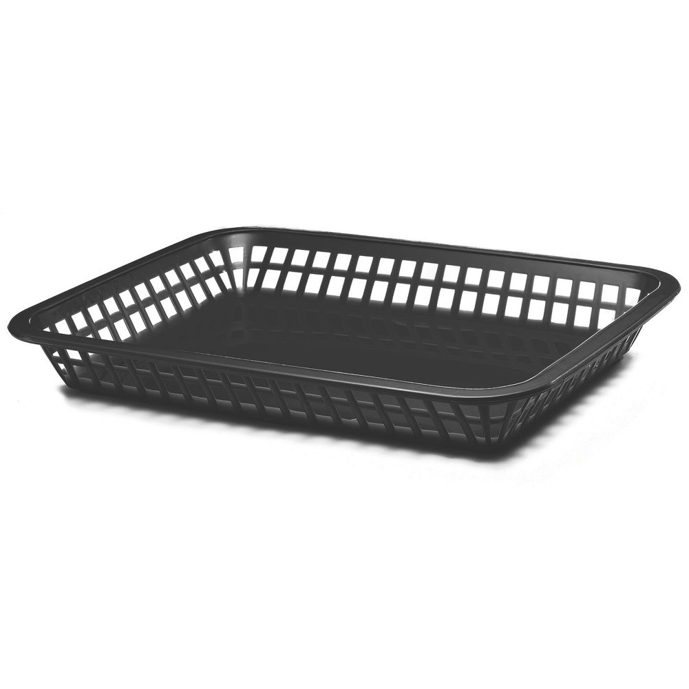 Tablecraft Black 11-3/4" Mas Grande Rectangular Platter Basket
