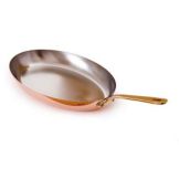 Mauviel 13" Oval Copper Frying Pan with Bronze Handle