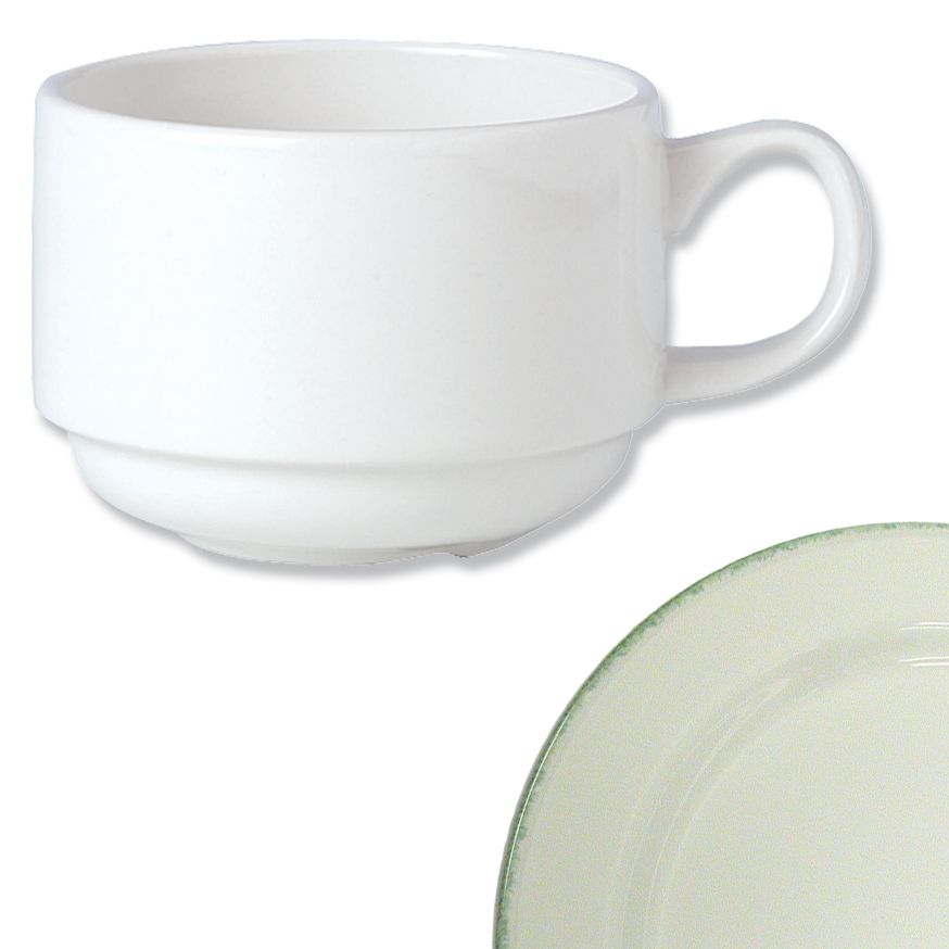Steelite Performance Simplicity Green Dapple Slimline 3-1/2 Oz Stacking Cup