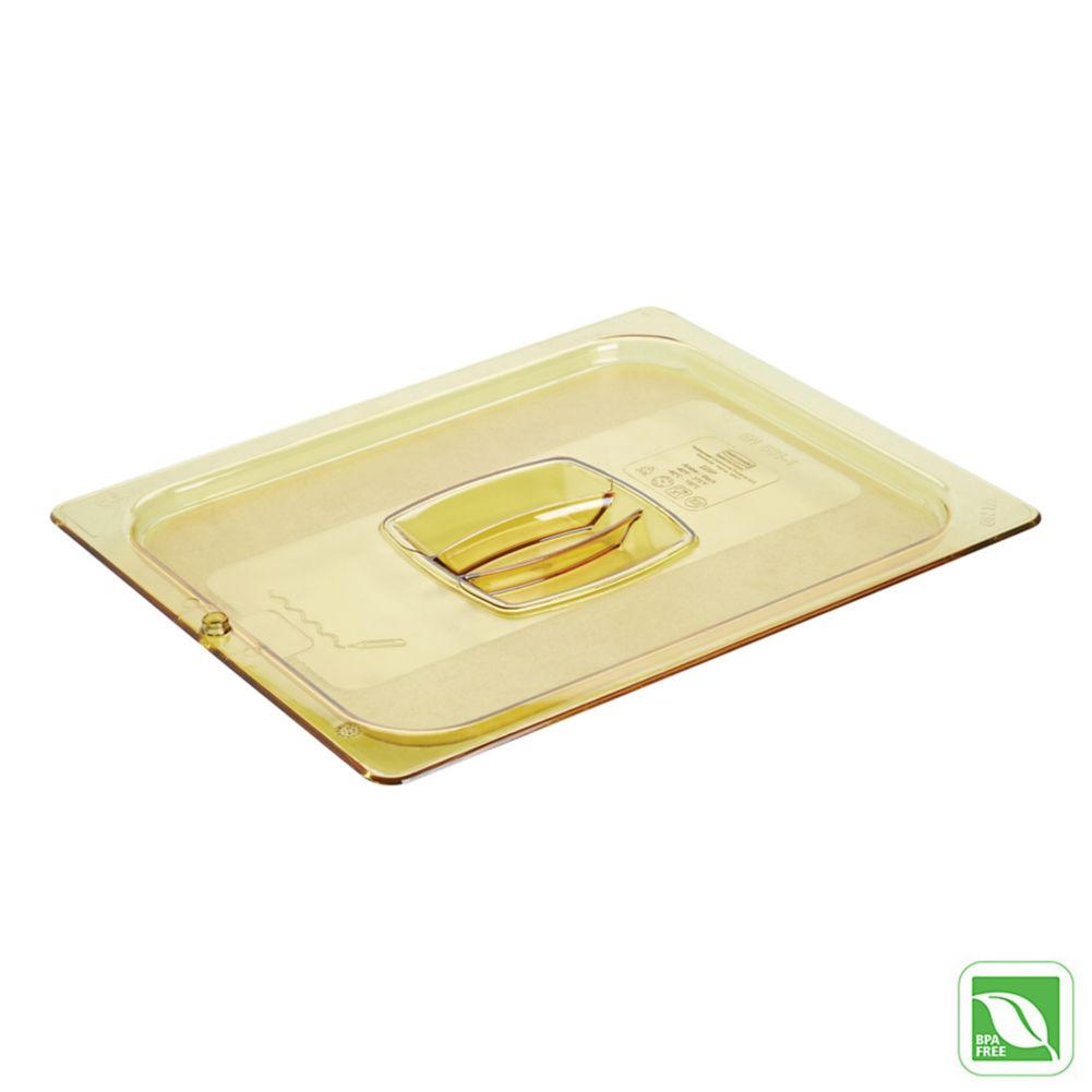 Rubbermaid Amber 1/2 Size Hot Food Pan Cover w/ Peg Hole