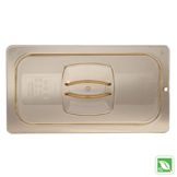 Rubbermaid Amber 1/3 Size Hot Food Pan Cover w/ Peg Hole