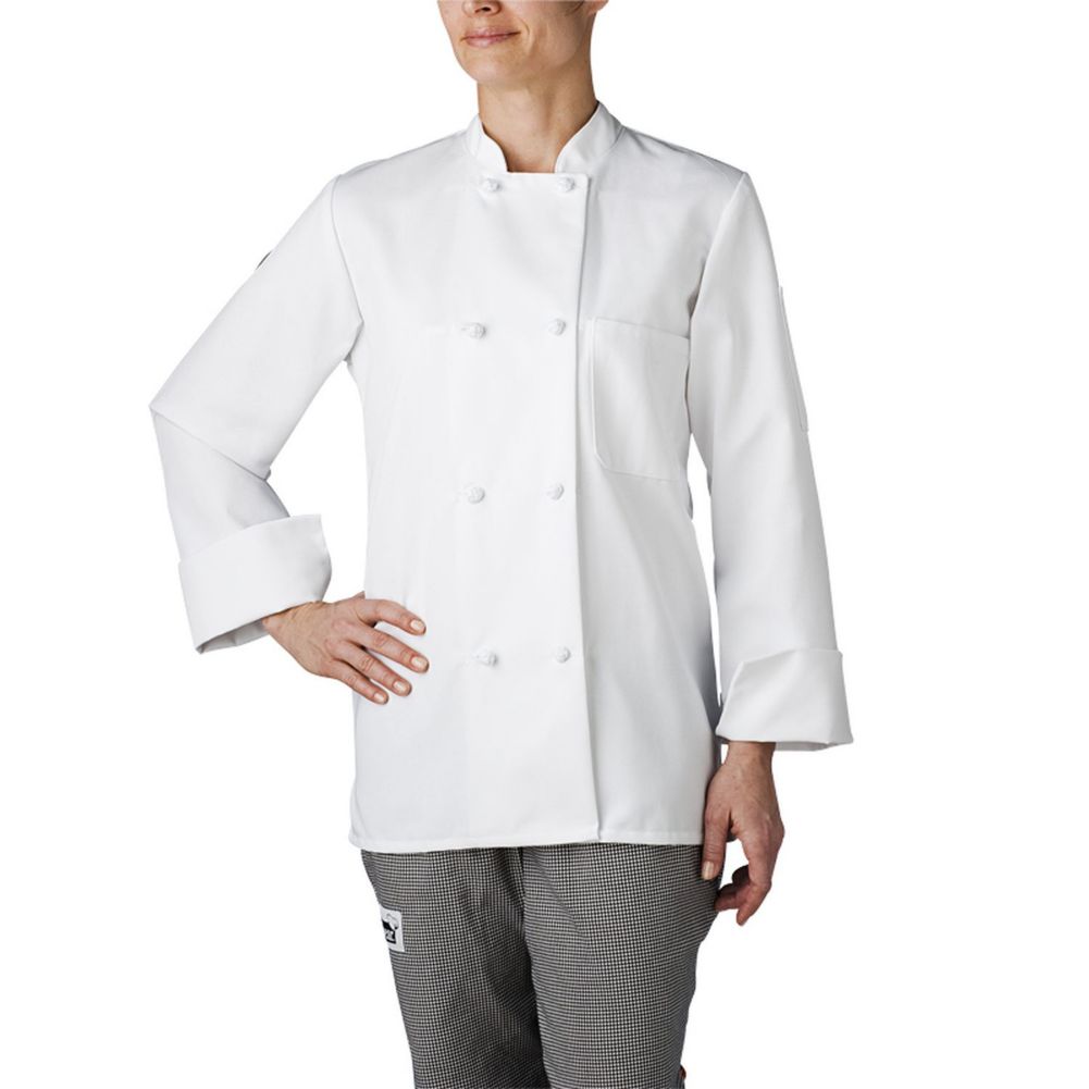 Chefwear&reg; Women's Small White Three-Star Chef Jacket