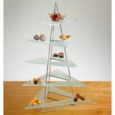 Isinglass 5 Tiered Triangular Display Stand with 5 Glass Platters