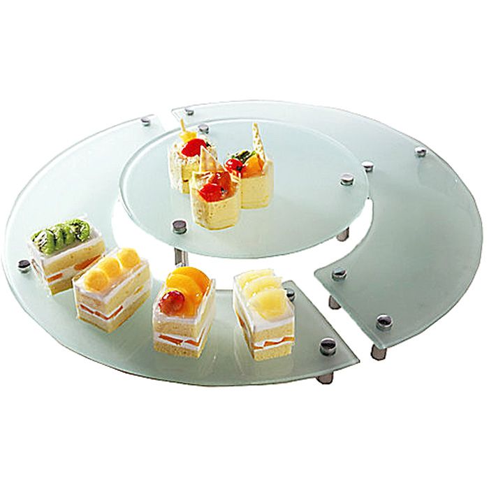 Isinglass Frosted Round 3-Piece Display Stand with Legs