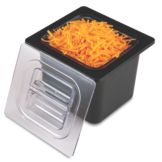 San Jamar&reg; Chill-It&reg; Black 1/6-Size Food Pan