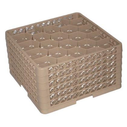 Traex&reg; 20-Compartment 9-7/8" High Beige Full Size Glass Rack
