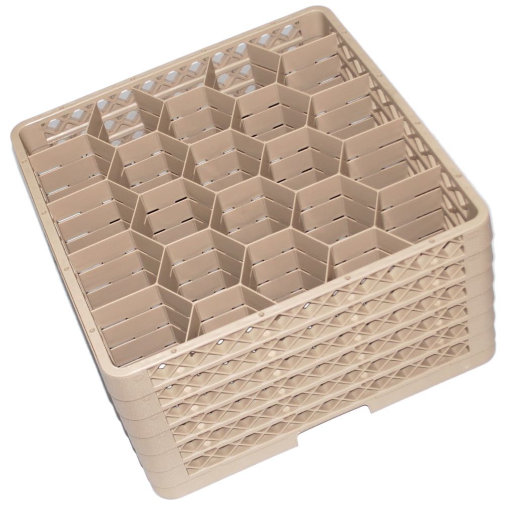 Traex&reg; 20-Compartment 9-7/8" High Beige Full Size Glass Rack