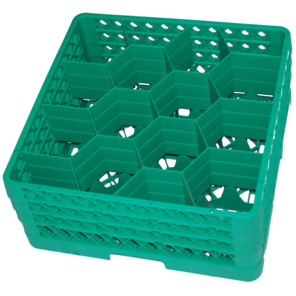Traex&reg; 12 Compartment Green Rack Max&reg; Glass Rack with 3 Extenders