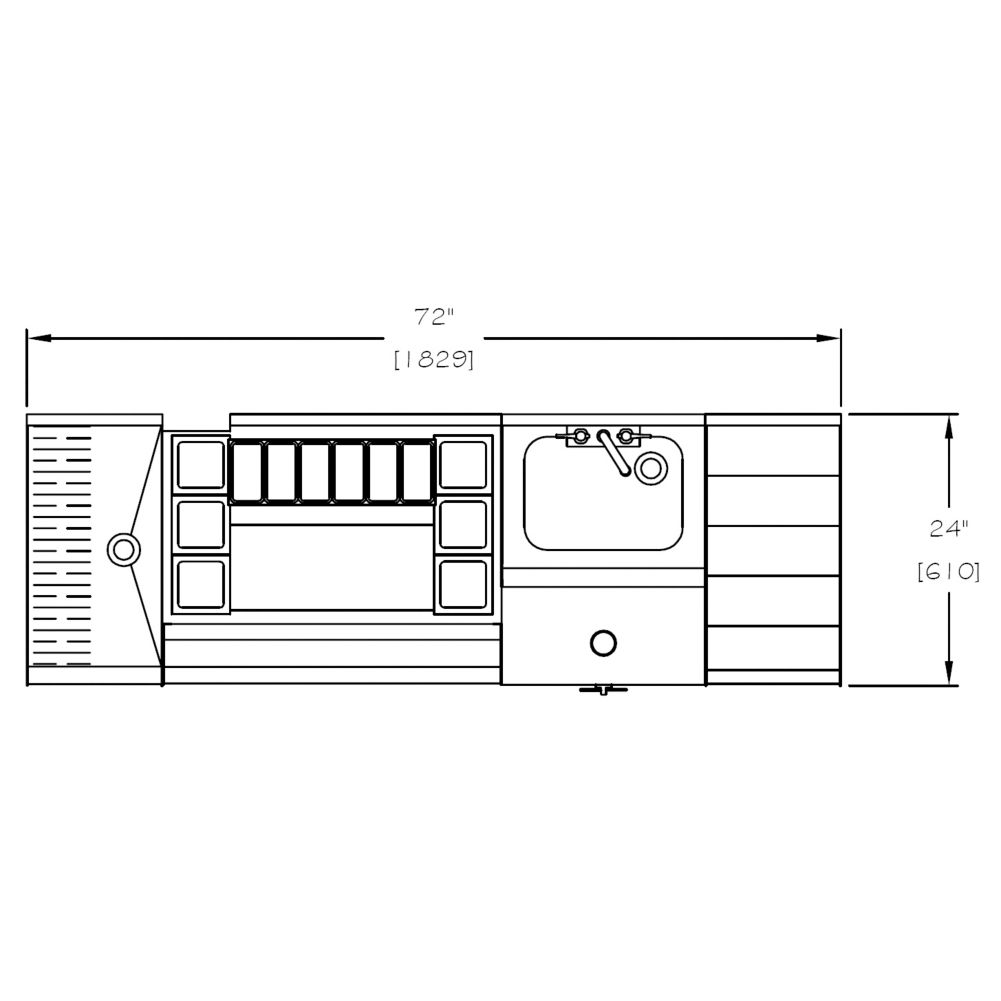 Perlick&reg; 72 X 24 Cocktail Station w/ Ice Chest and Blender