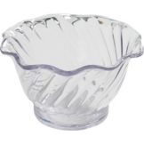 Dinex&reg; Clear SAN Plastic Swirled 5 Oz Tulip Bowl