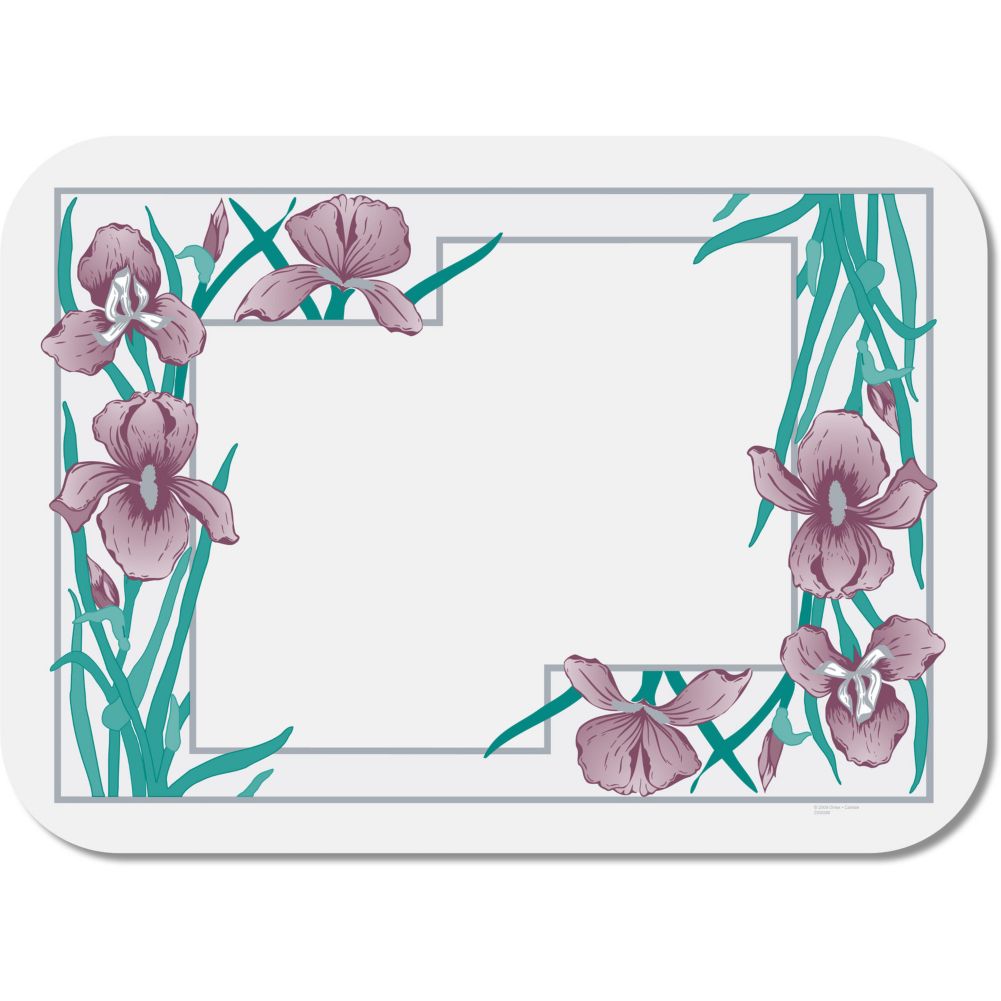 Dinex&reg; Iris Garden Floral Traymat for 15" x 20" Tray