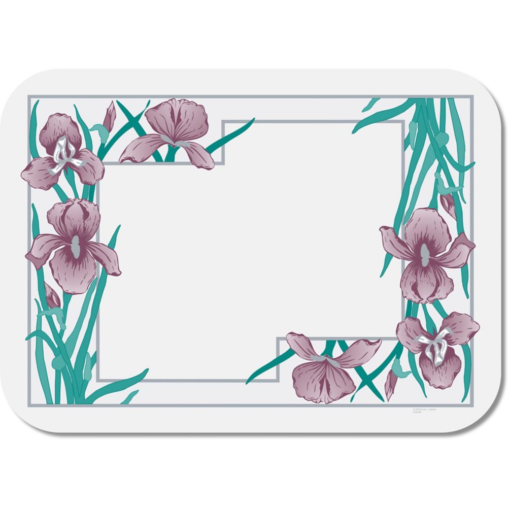 Dinex&reg; Iris Garden Floral Traymat for 14" x 18" Tray