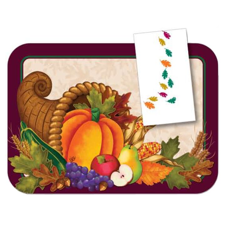 Dinex&reg; Happenings Harvest Traymat for 14" x 18" Tray