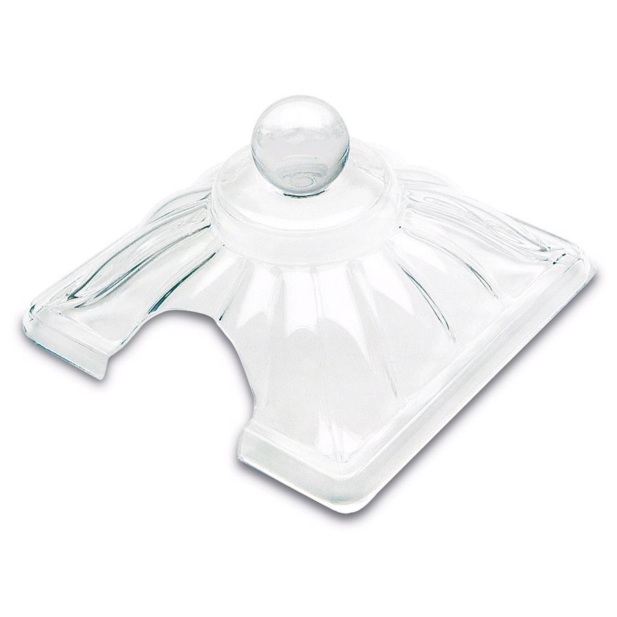 Delfin 7x7x3 in. Acrylic Clear 1/2 Gal Amphora Lid W/Cut-Out for Spoon