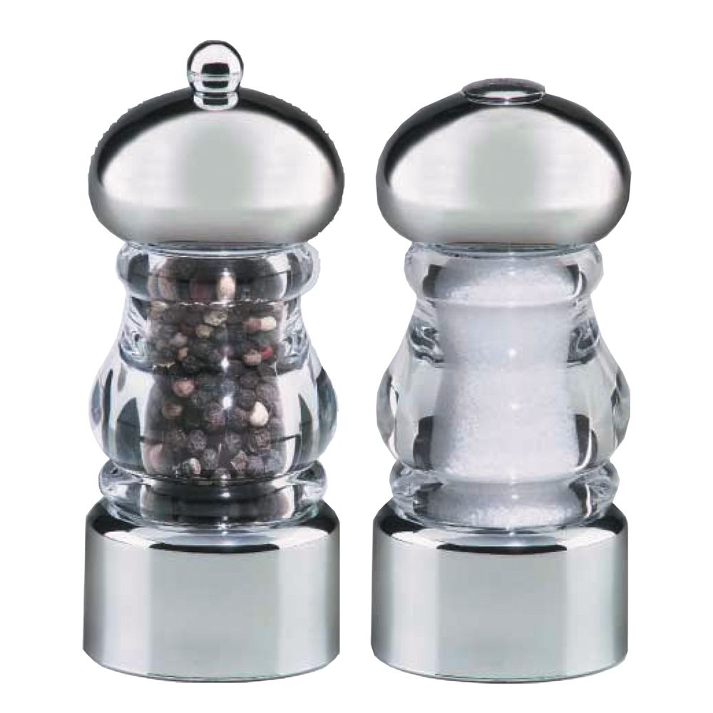 Chef Specialties 5-&frac12; Acrylic Lori Salt Shaker/Pepper Mill Set