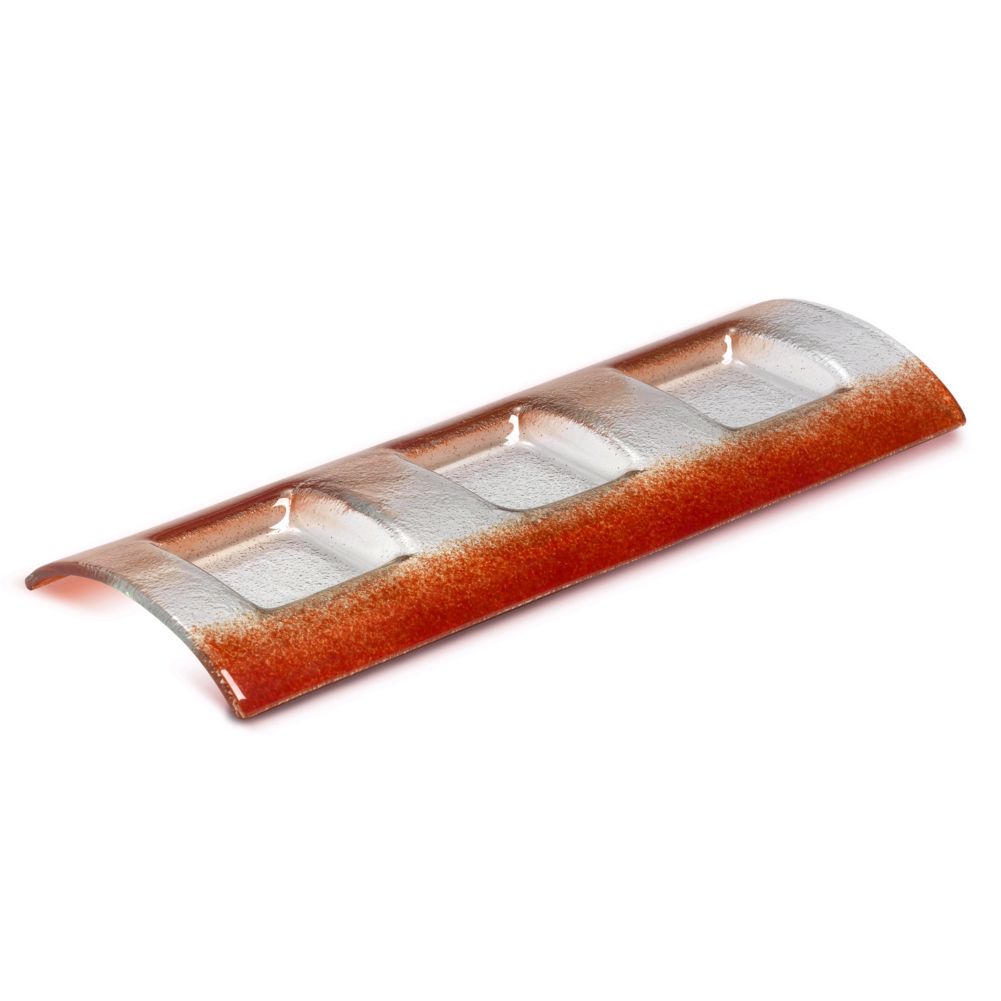 Steelite Creations Glass Red 3-Section Curved Plate