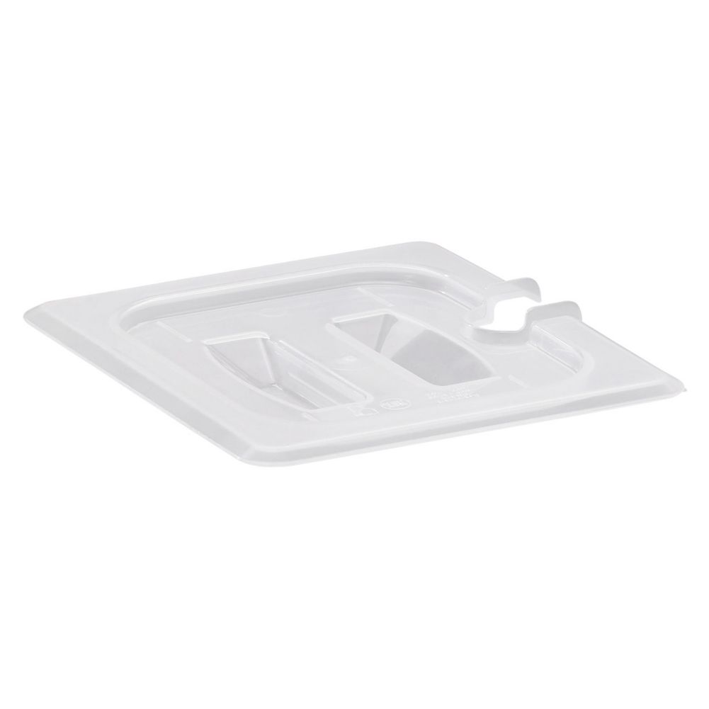 Cambro 1/6-Size Notched Food Pan Cover w/ Handle, Translucent