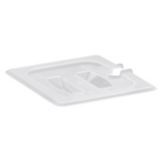 Cambro 1/6-Size Notched Food Pan Cover w/ Handle, Translucent